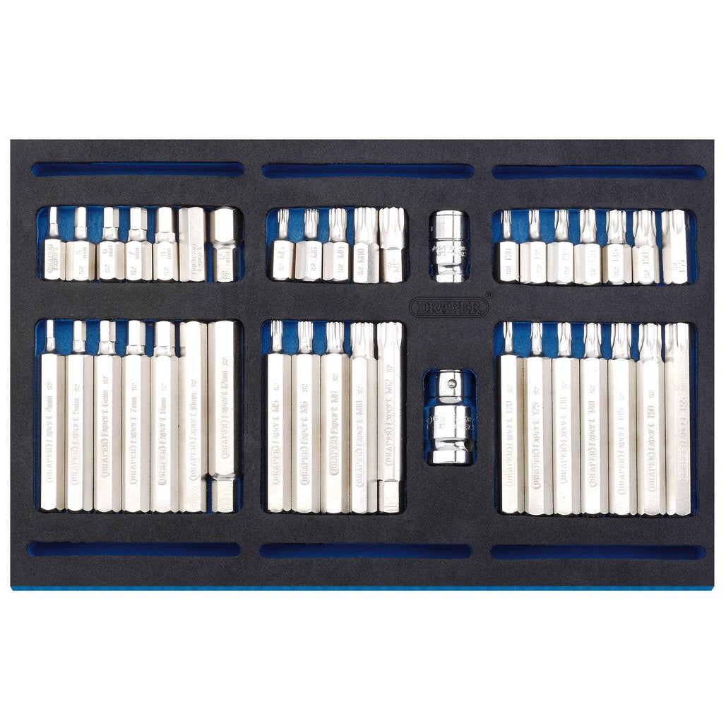 Draper Screwdriver Insert Bit Set in 1/4 Drawer EVA Insert Tray (40 Piece)