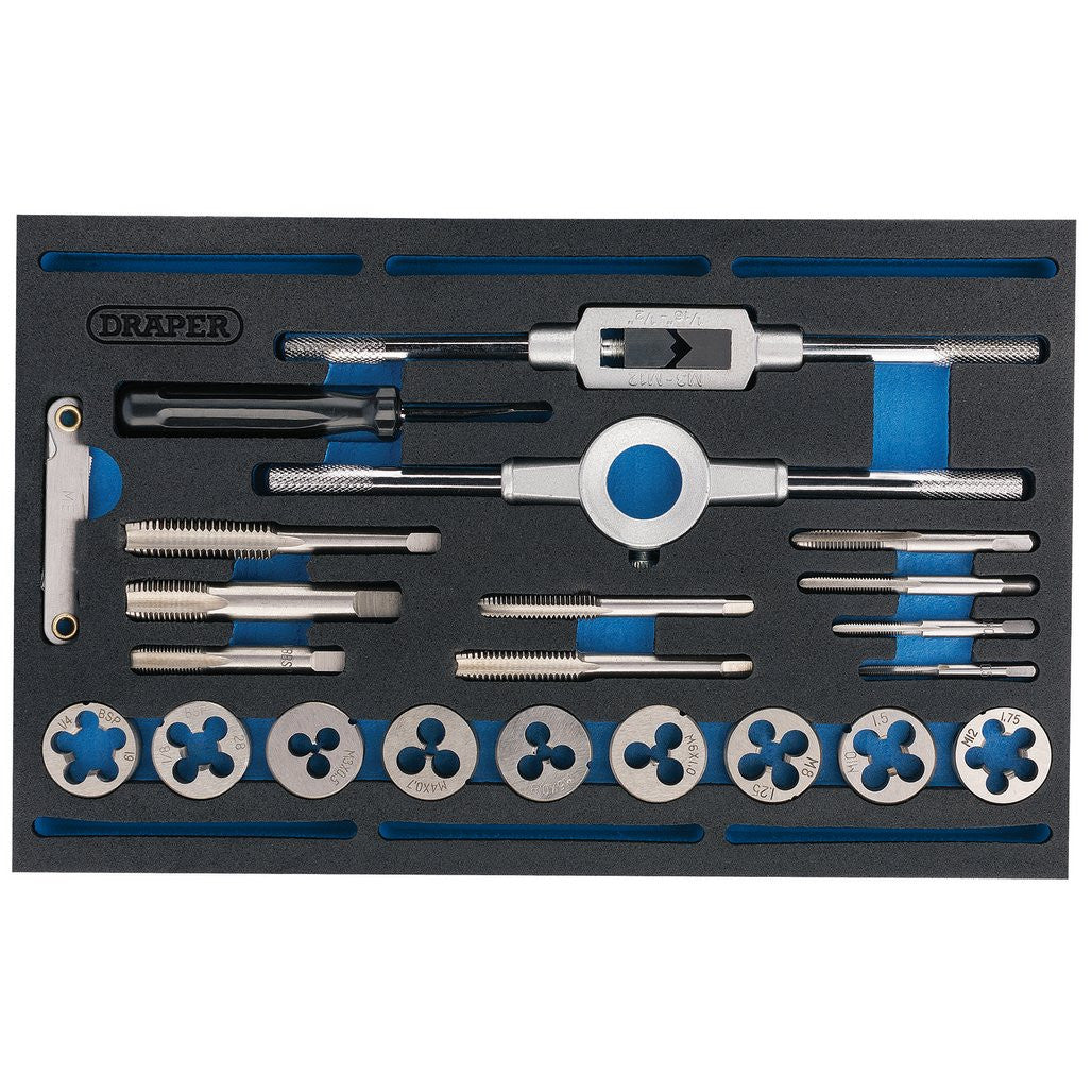 Draper Draper Expert Combination Tap and Die Set - Metric and BSP in EVA Foam Insert Tray (22 Piece)