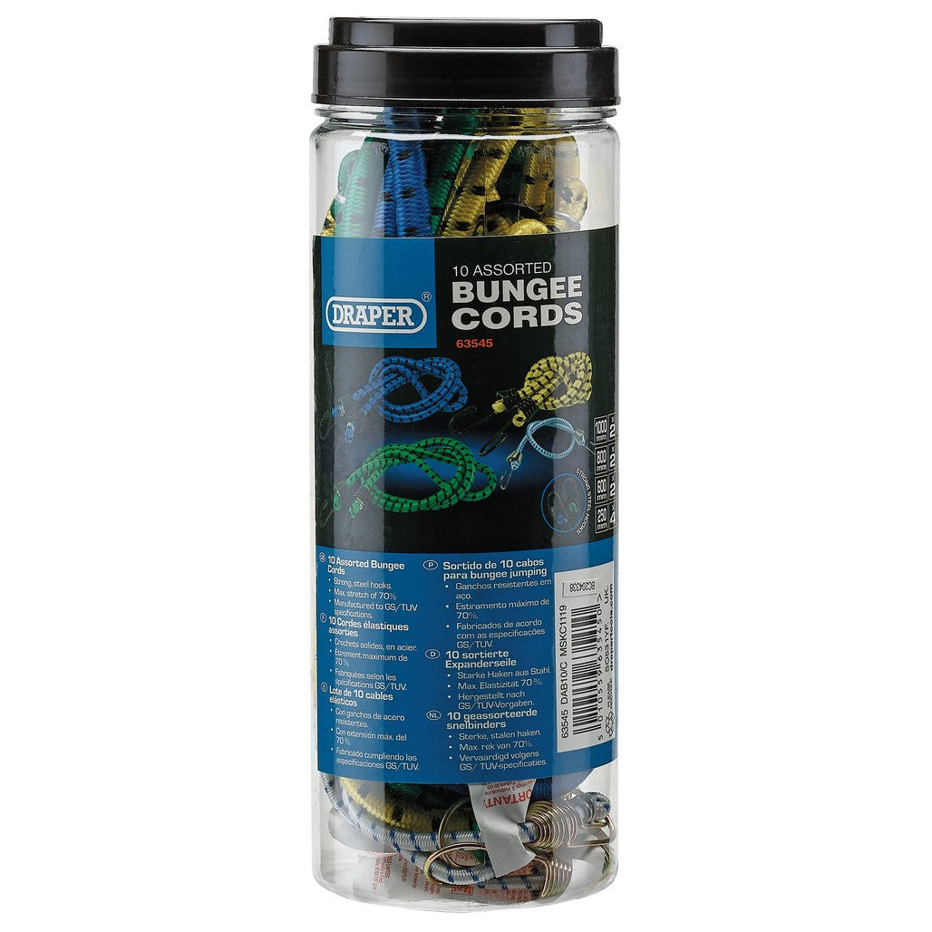 Draper Assorted Bungee Cords (Pack of 10) 63545