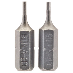 Draper Hexagonal Insert Bit, 1.5mm, 1/4" Hex, 25mm Long (Pack of 2) 63944