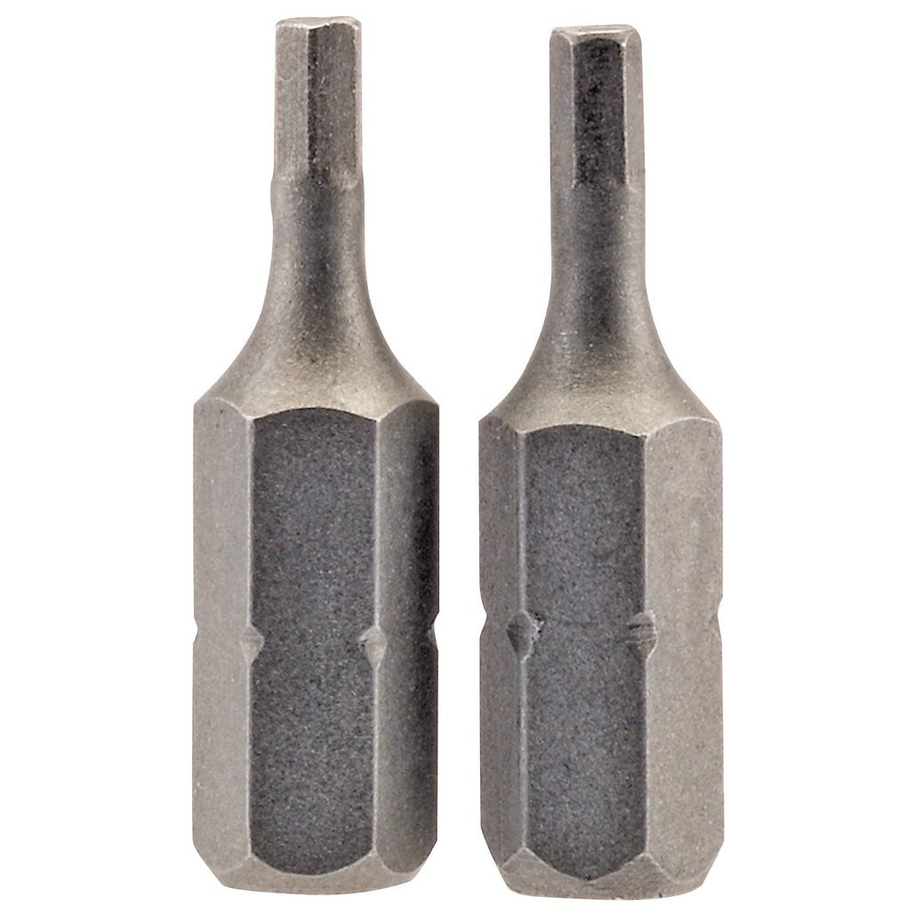 Draper Hexagonal Insert Bit, 2.5mm, 1/4" Hex, 25mm Long (Pack of 2) 63961