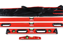 Hilka 4 pce Spirit Level Set - Torpedo, 24", 48", 72" 63990004