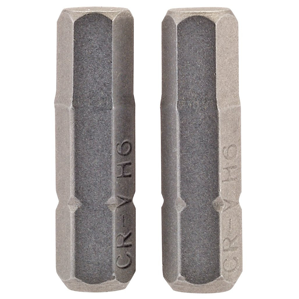 Draper Hexagonal Insert Bit, 6mm, 1/4" Hex, 25mm Long (Pack of 2) 63998