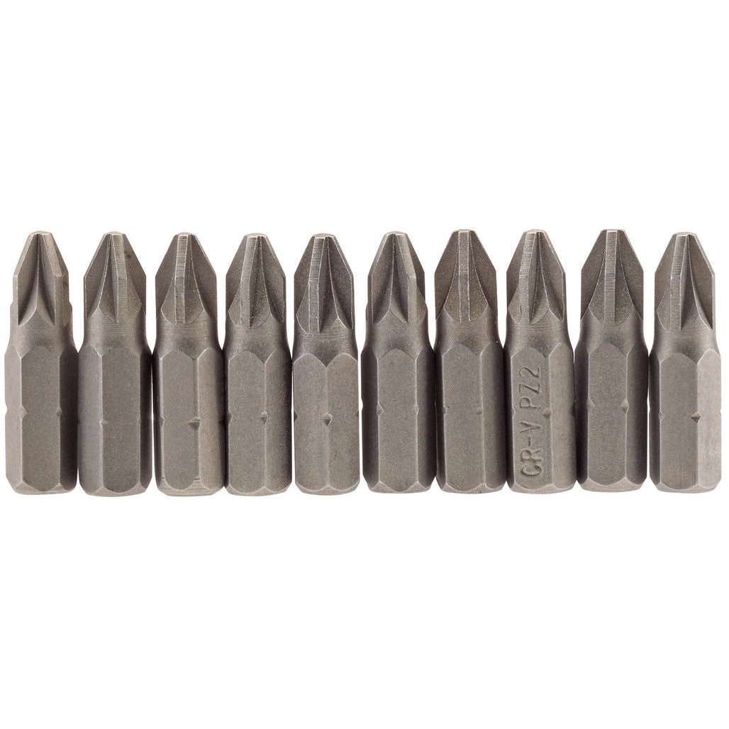Draper PZ Type Insert Bit, 1/4" Hex, 25mm Long, No.2 (Pack of 10) 64048