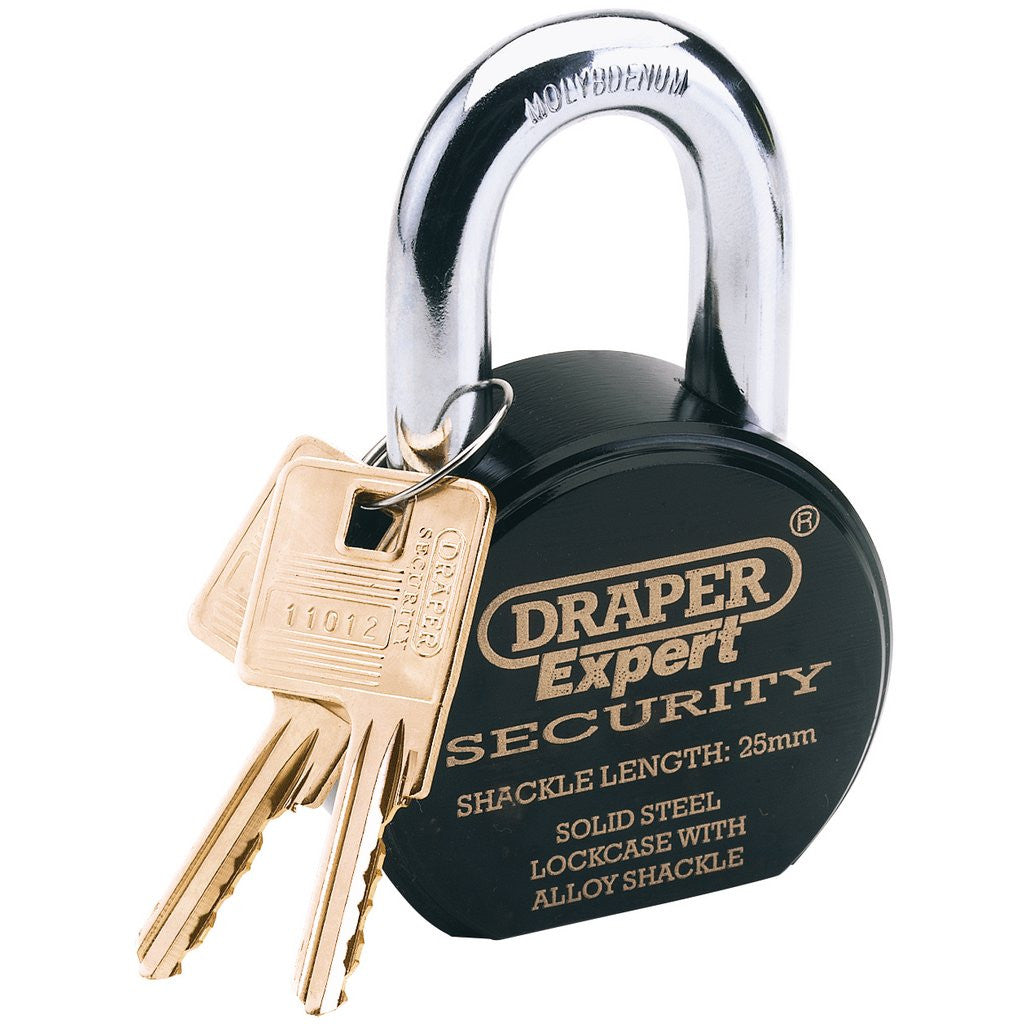 Draper Draper Expert Heavy Duty Stainless Steel Padlock and 2 Keys, 63 x 25mm