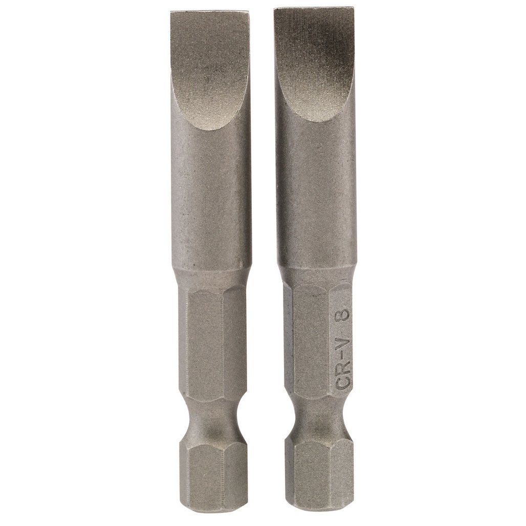 Draper Plain Slot Insert Bit, 8mm, 1/4" Hex, 50mm Long (Pack of 2) 64226