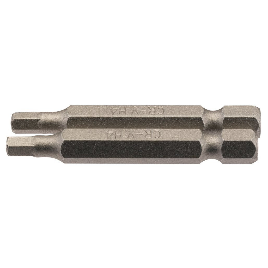 Draper Hexagonal Insert Bit, 4mm, 1/4" Hex, 50mm Long (Pack of 2) 64254