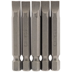 Draper Plain Slot Insert Bit, 6.5mm, 1/4" Hex, 50mm Long (Pack of 5) 64276