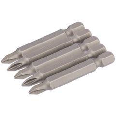 Draper Cross Slot Insert Bit, 1/4" Hex, 50mm Long, No.1 (Pack of 5) 64287
