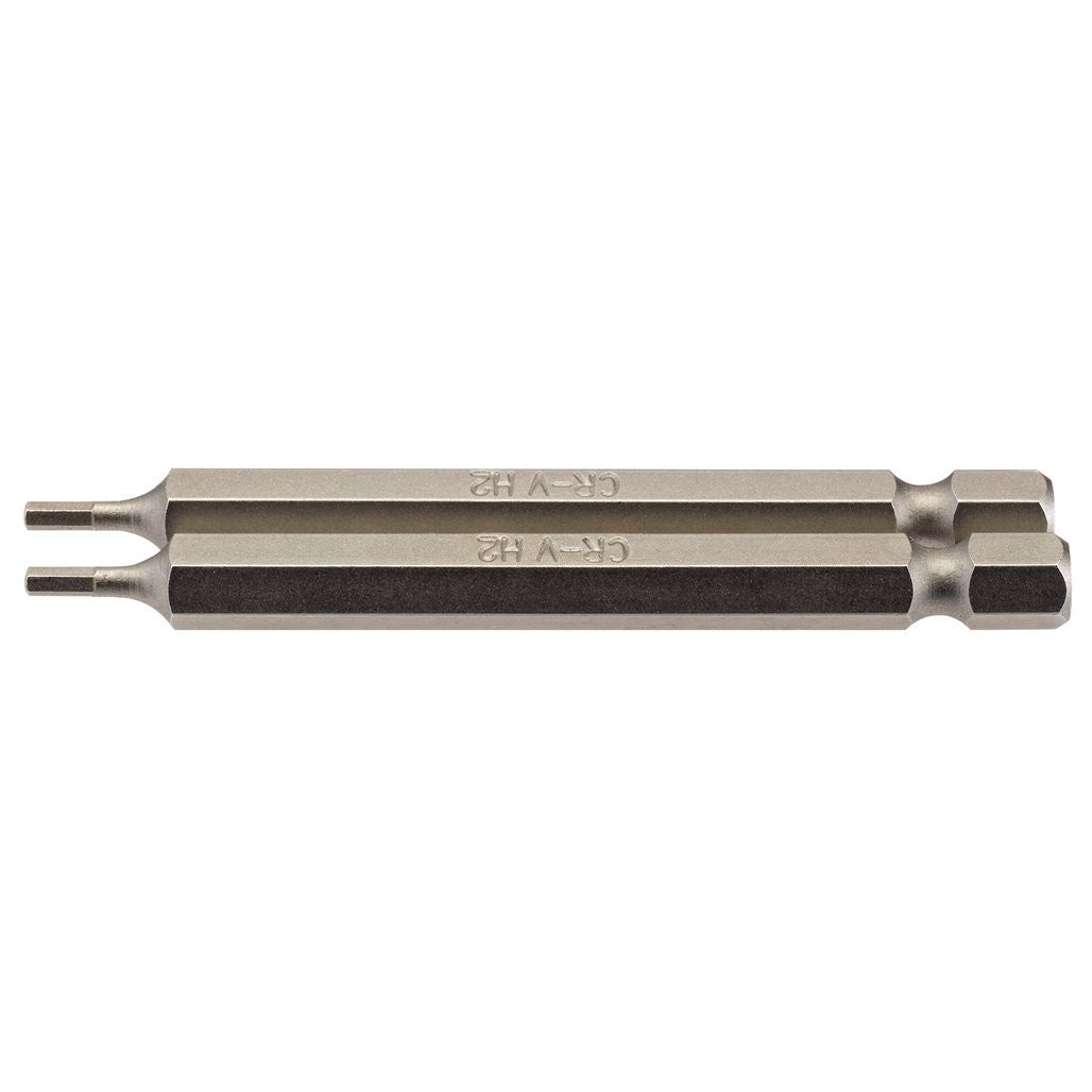 Draper Hexagonal Insert Bit, 2mm, 1/4" Hex, 75mm Long (Pack of 2) 64318