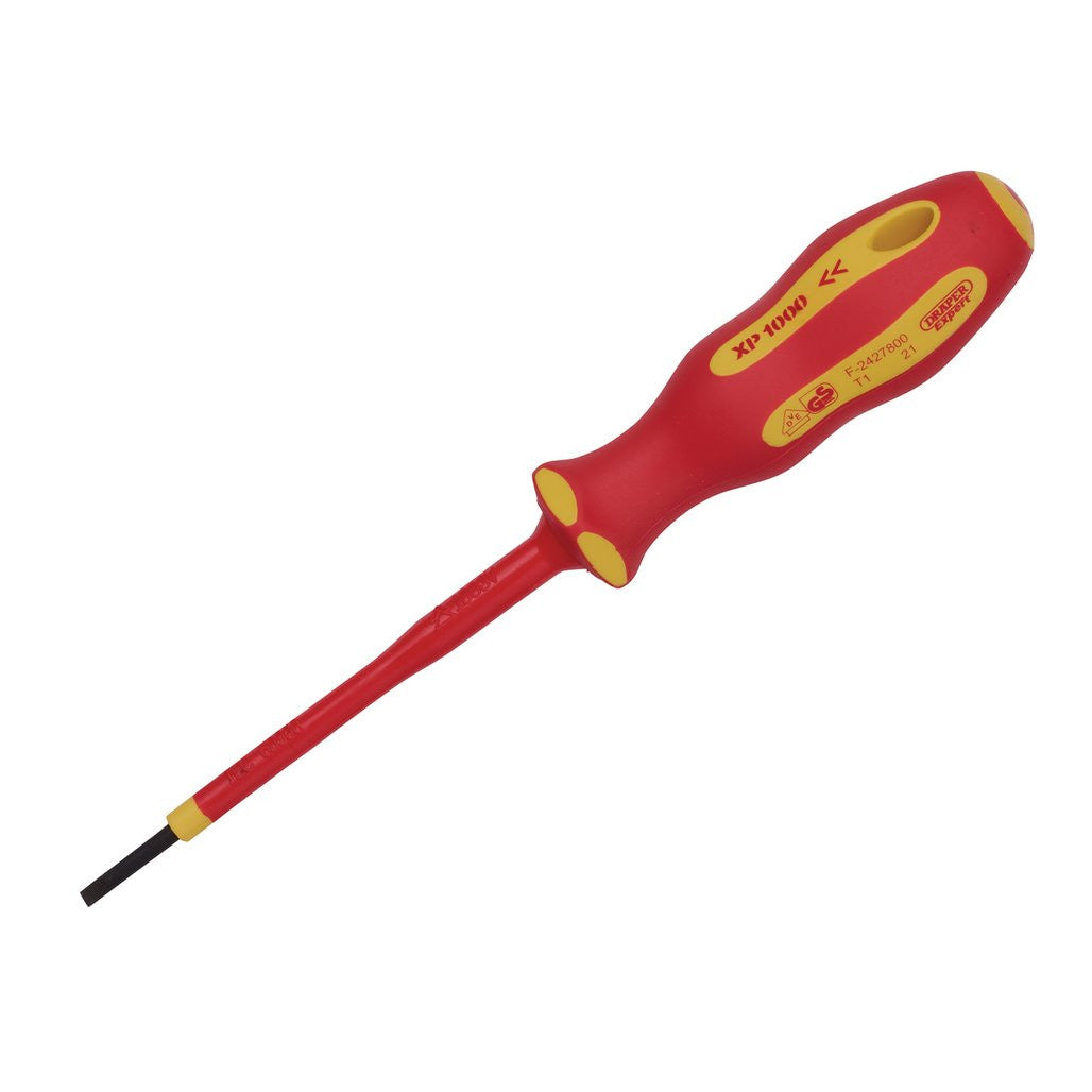 Draper XP1000® VDE Plain Slot Screwdriver, 2.5 x 75mm 64367