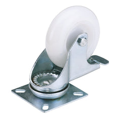 Draper Swivel Plate Fixing Nylon Wheel with Brake, 75mm Diameter, S.W.L. 70kg
