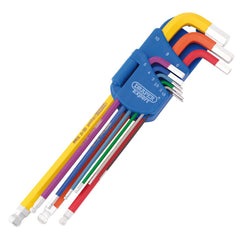 Draper Expert Metric Extra Long Hex. and Ball End Key Set, Colour Coded (9 Piece) 66134