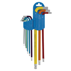 Draper Expert Metric Extra Long Hex. and Ball End Key Set, Colour Coded (9 Piece) 66134