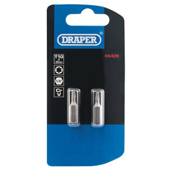 Draper TX-STAR® Insert Bit, 1/4" Hex, 25mm Long, T10 (Pack of 2) 66428