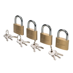 Silverline Brass Padlock Keyed Alike 4pk 675152
