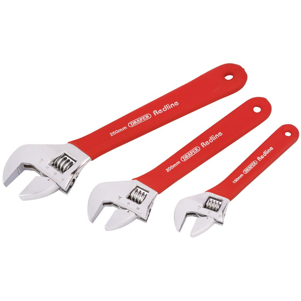 Draper Redline® Soft Grip Adjustable Wrench Set (3 Piece) 67634