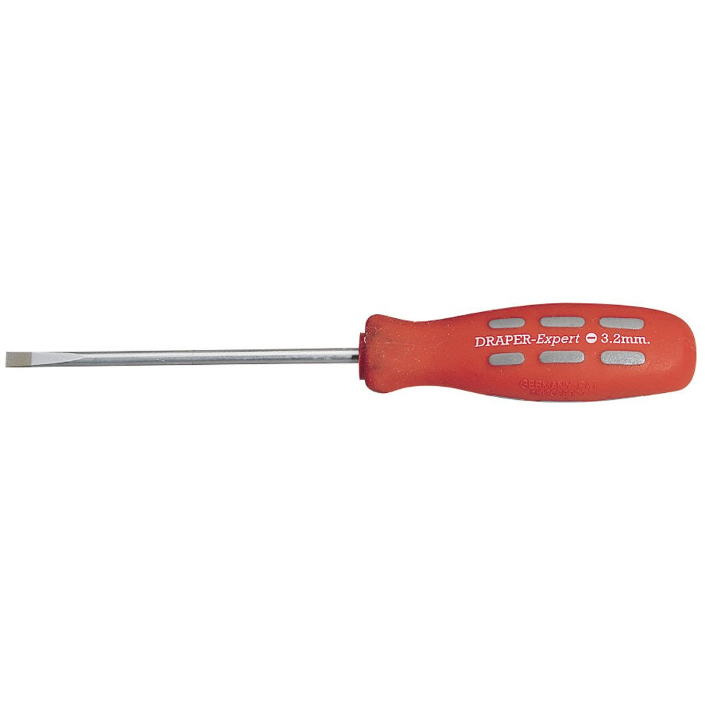 Draper Expert Plain Slot Parallel Tip Mechanics Screwdriver, 100 x 3.2mm (Sold Loose) 67850