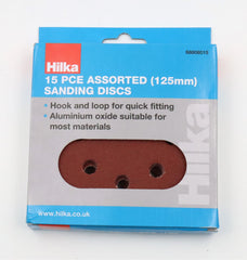 Hilka 15 pce Assorted 125mm Sanding Discs 68808015