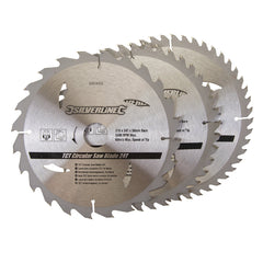 Silverline TCT Circular Saw Blades 24, 40, 48T 3pk 690459