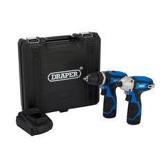 Draper 12V Combi Drill & Impact Driver, 2 x 1.5Ah Batteries, 1 x Fast Charger 70257