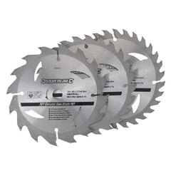Silverline TCT Circular Saw Blades 16, 24, 30T 3pk 704410