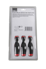 Hilka 3 pce Wood Chisel Set Soft Grip 72030103