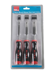 Hilka 3 pce Wood Chisel Set Soft Grip 72030103
