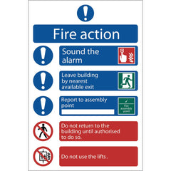 Draper Fire Action Procedure' Mandatory Sign, 200 x 300mm, Design 2