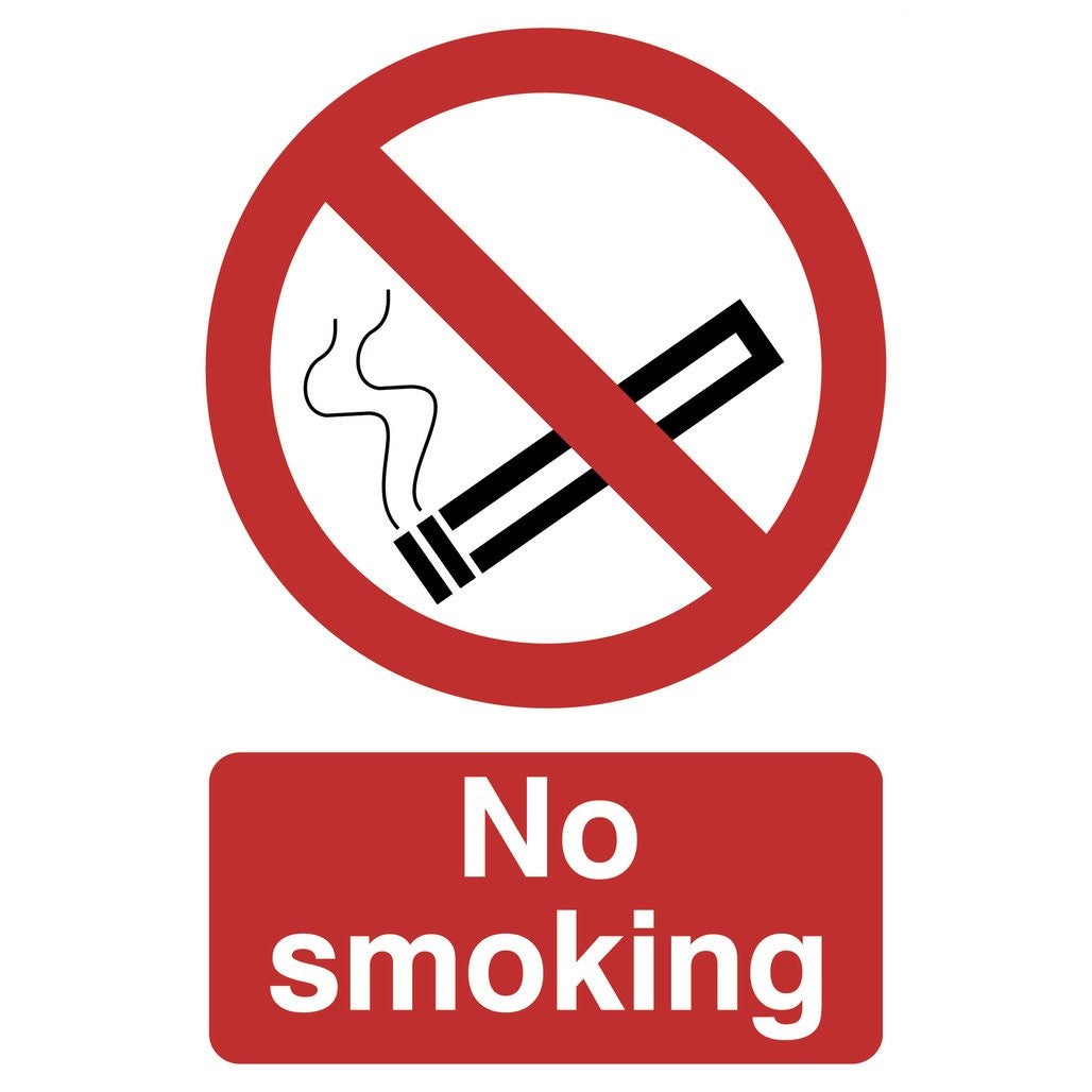 Draper No Smoking' Prohibition Sign, 200 x 300mm 72165