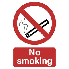 Draper No Smoking' Prohibition Sign, 200 x 300mm 72165