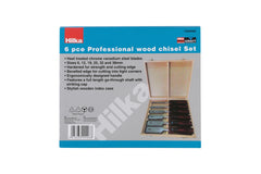 Hilka 6 pce Wood Chisel Set Clear Grip 72909006