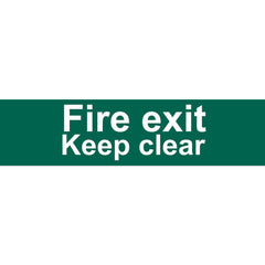 Draper Fire Exit Keep Clear' Safety Sign, 200 x 50mm 73221