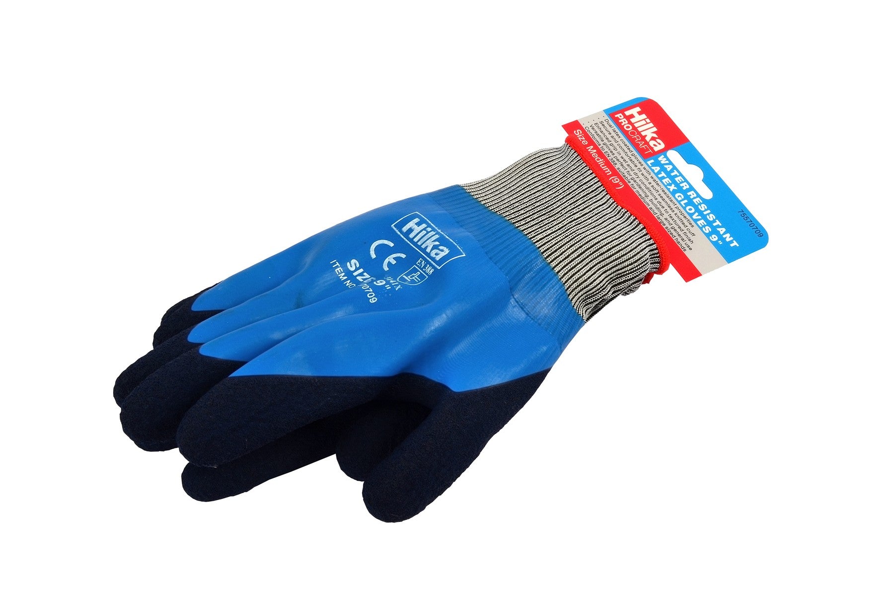 Hilka Medium 9" Water Resistant Latex Gloves 75570709
