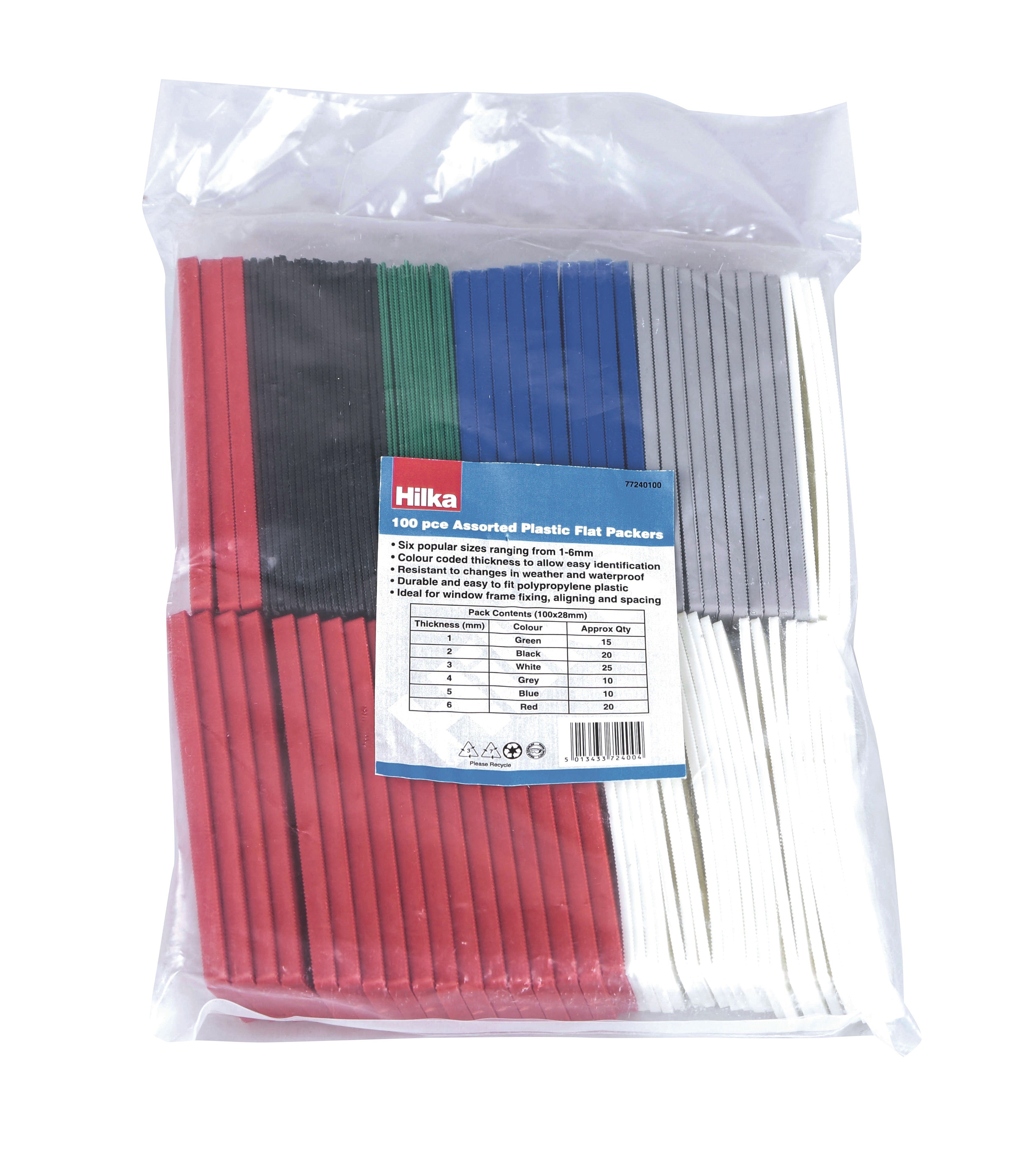 Hilka 100 pce Assorted Plastic Flat Packers 77240100