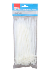Hilka 100 4.8mm x 200mm Cable Ties White 79150200