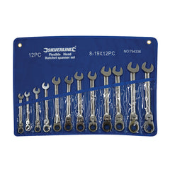 Silverline Flexible Head Ratchet Spanner Set 12pce 794336