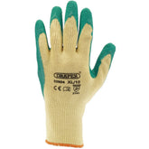 Draper Heavy Duty Latex Coated Work Gloves, Extra Large, Green