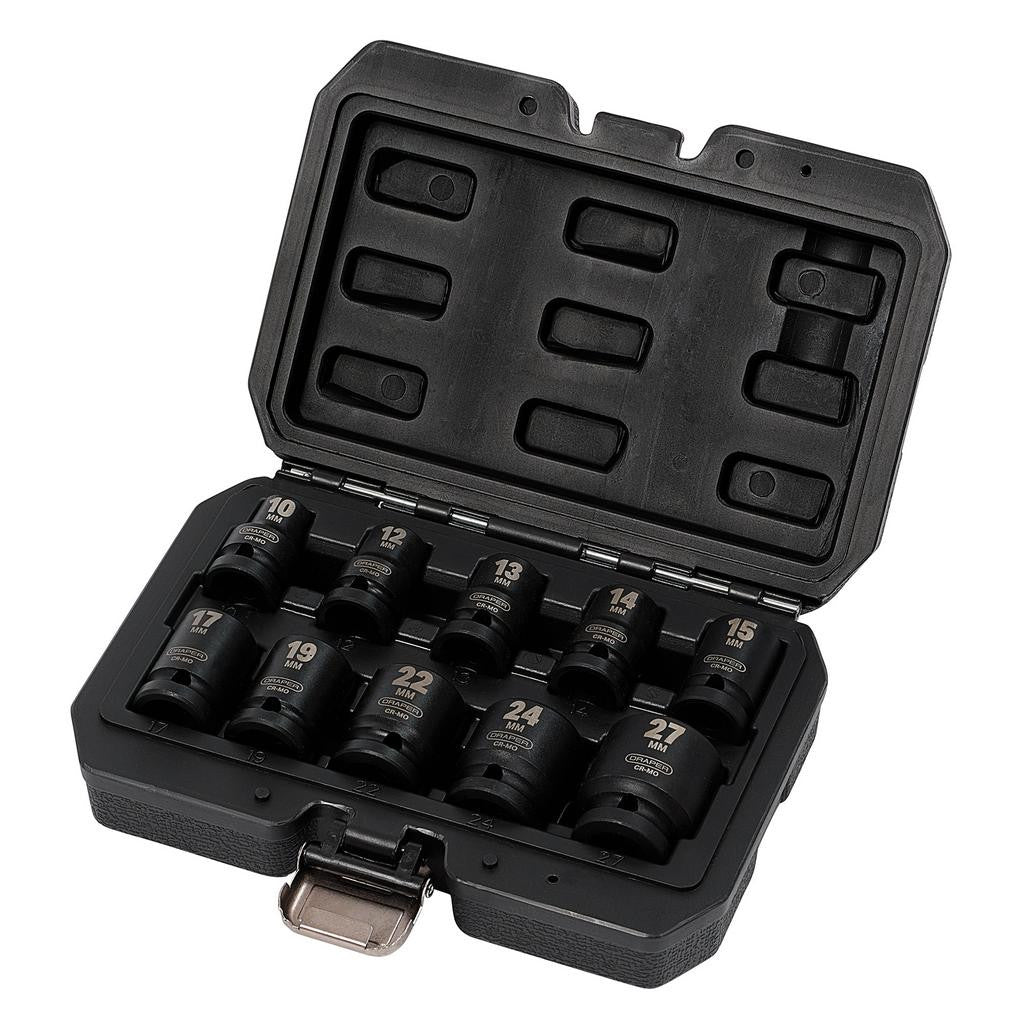Draper HI-TORQ® Metric Impact Socket Set, 1/2" Sq. Dr. (10 Piece) 83092