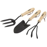 Draper Carbon Steel Hand Fork, Cultivator and Trowel with Hardwood Handles 83993