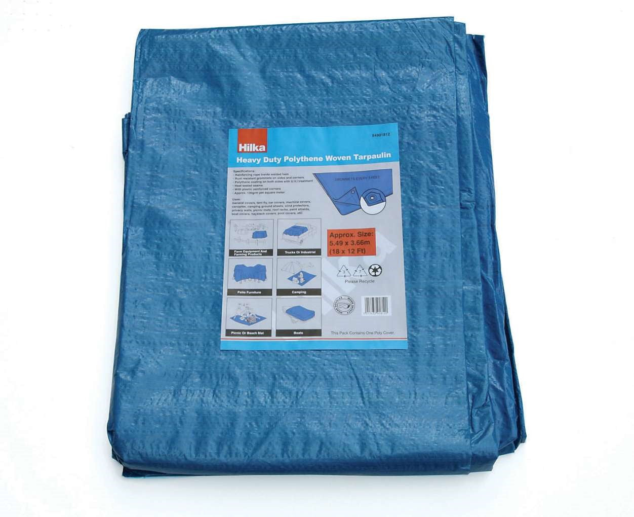Hilka 18ft x 12ft (5.5 x 3.6m) Tarpaulin 84901812