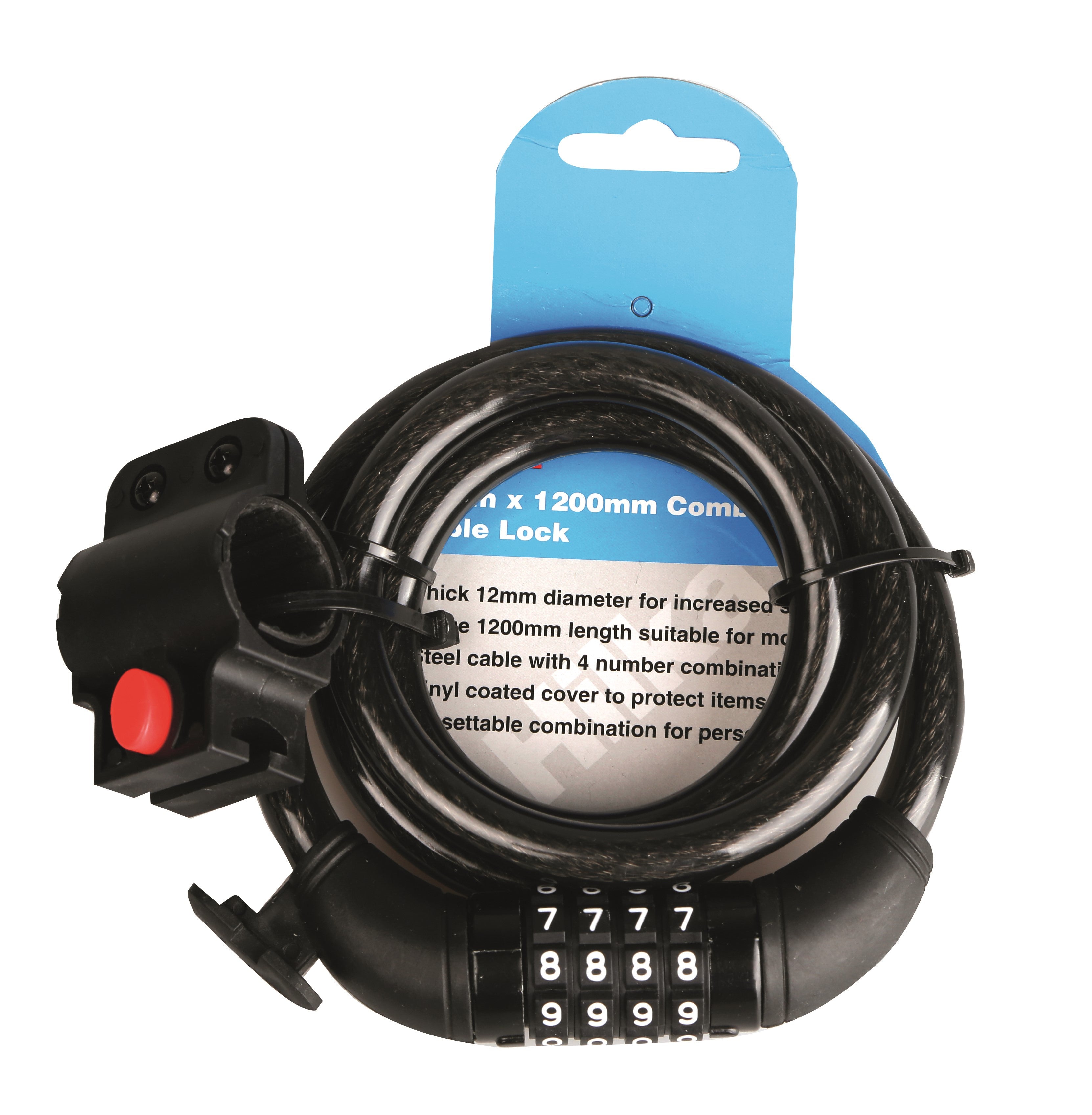 Hilka 12mm x 1200mm Combination Cable Lock 89502005