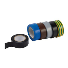 Draper Expert Insulation Tape, 10m x 19mm, Mixed Colours (Pack of 6) 90086