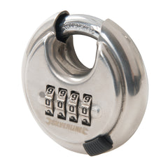 Silverline Stainless Steel Combination Disc Padlock 4-Digit 926157