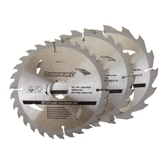 Silverline TCT Circular Saw Blades 16, 24, 30T 3pk 934115