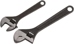 Duratool 6" & 8" Black Finish Adjustable Wrench Set, 2 Piece D03110