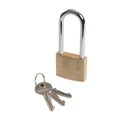 Silverline Brass Padlock Long Shackle MSS03L