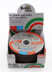 Hilka 115mm SS Cutting Disc Turbo Flex in 40 pce Display TFSS11501