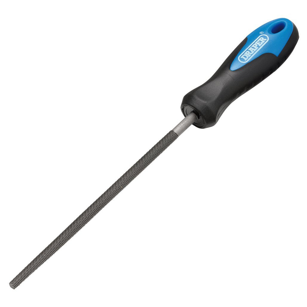Draper Soft Grip Engineers Round File and Handle, 150mm  00012