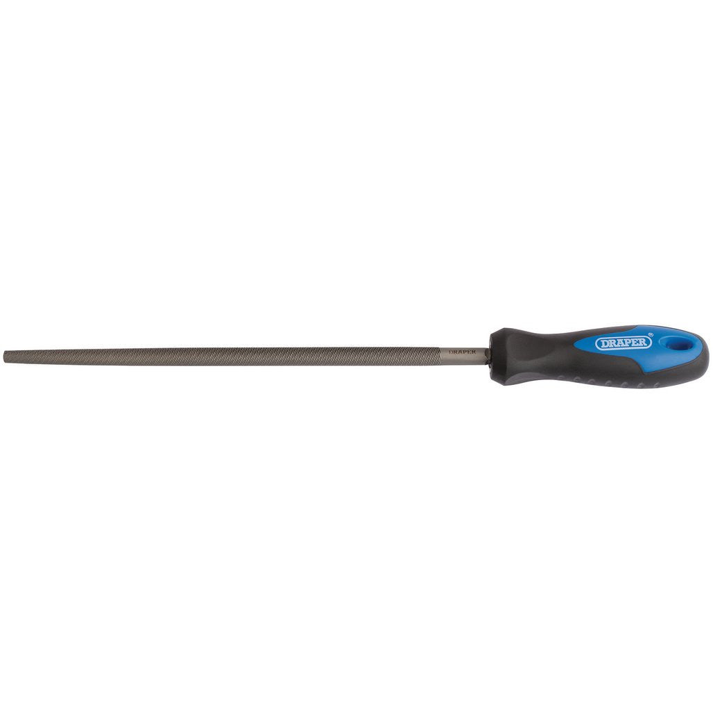 Draper Soft Grip Engineers Round File and Handle, 250mm  00013
